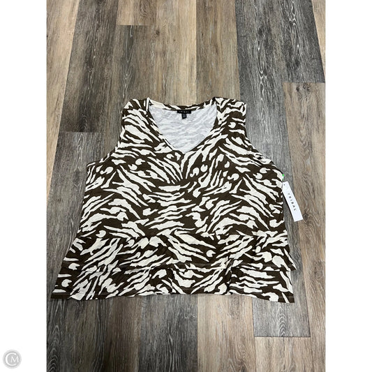 Top Sleeveless By Tribal In Zebra Print, Size: Xxl