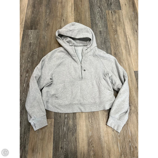 Athletic Sweatshirt Hoodie By Lululemon In Grey, Size: Xl/XXL