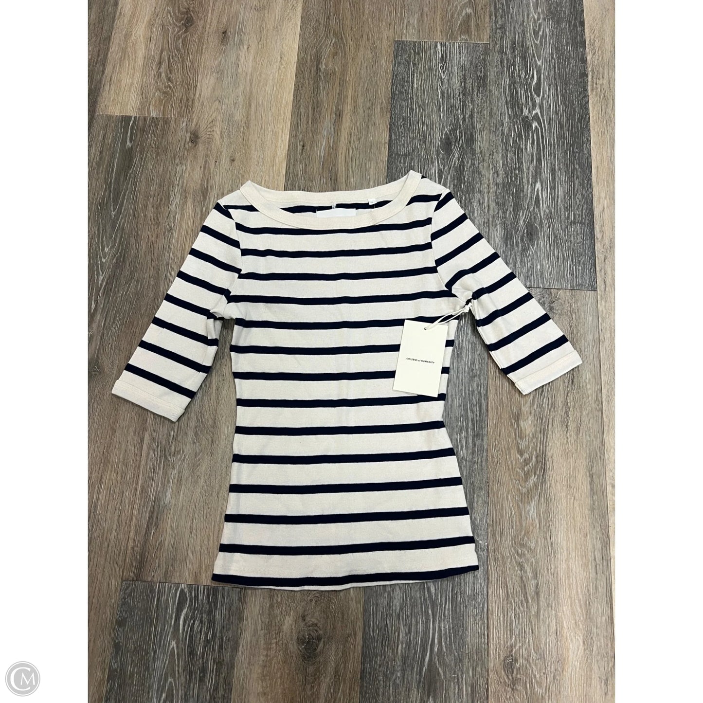 Top 3/4 Sleeve By Citizens Of Humanity In Striped Pattern, Size: S