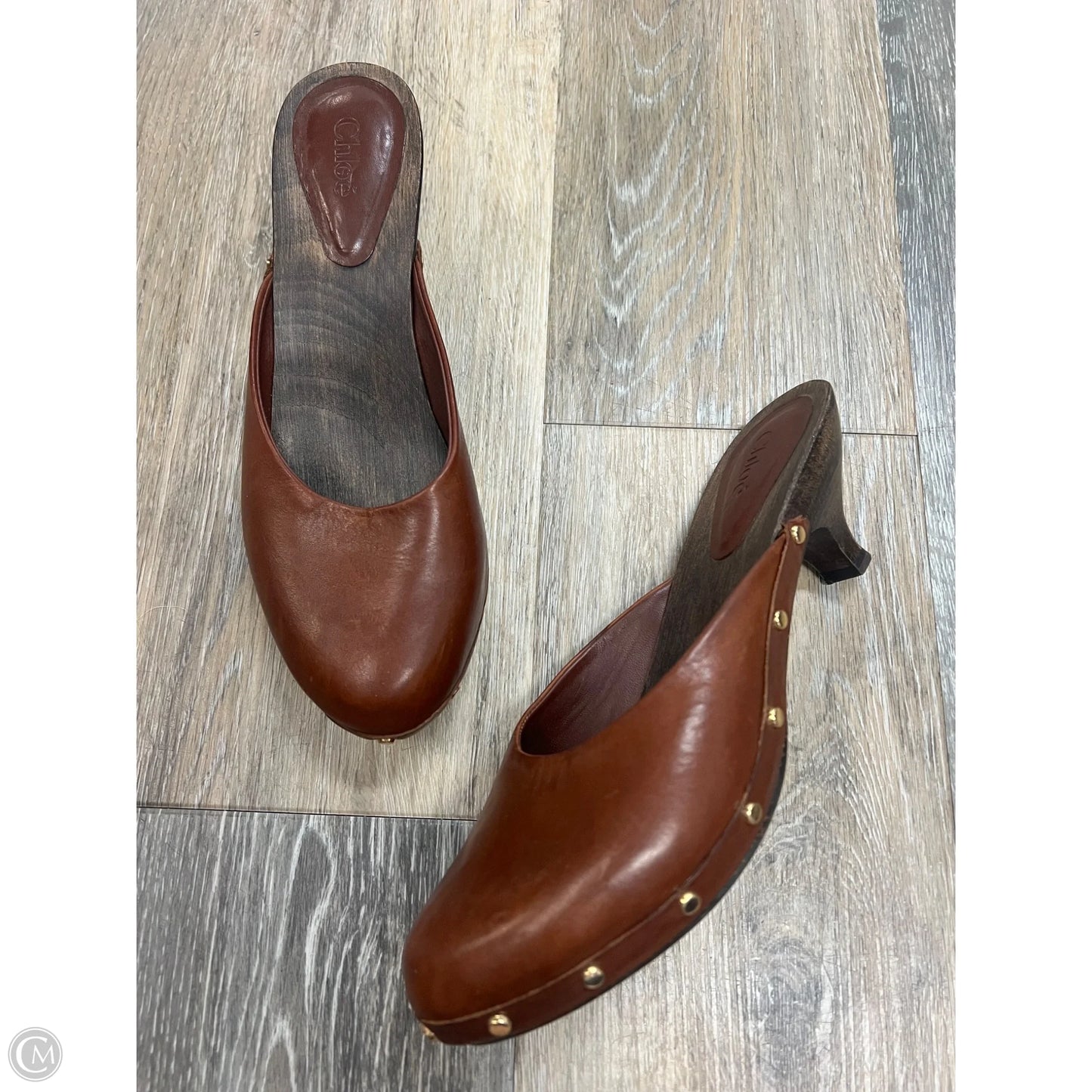 Shoes Luxury Designer By Chloe In Brown, Size: 8