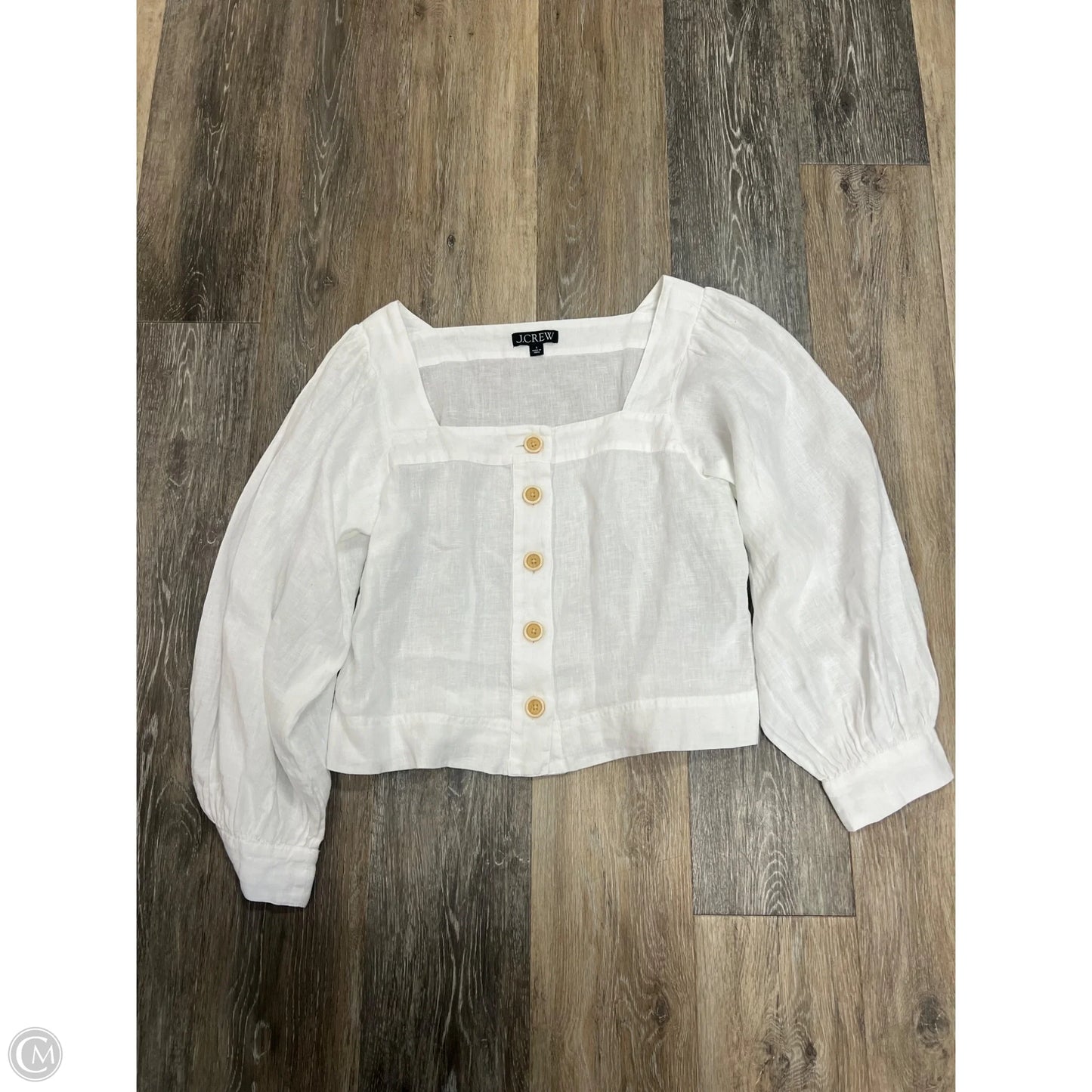Blouse Long Sleeve By J. Crew In White, Size: S