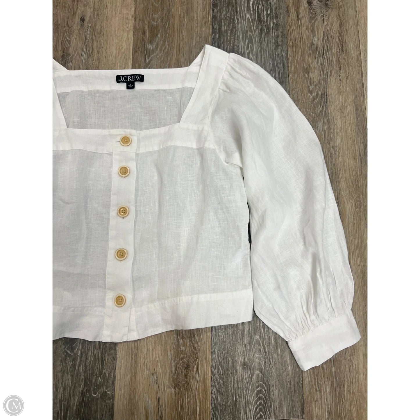 Blouse Long Sleeve By J. Crew In White, Size: S