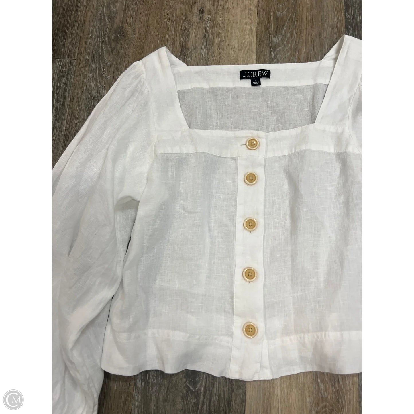 Blouse Long Sleeve By J. Crew In White, Size: S