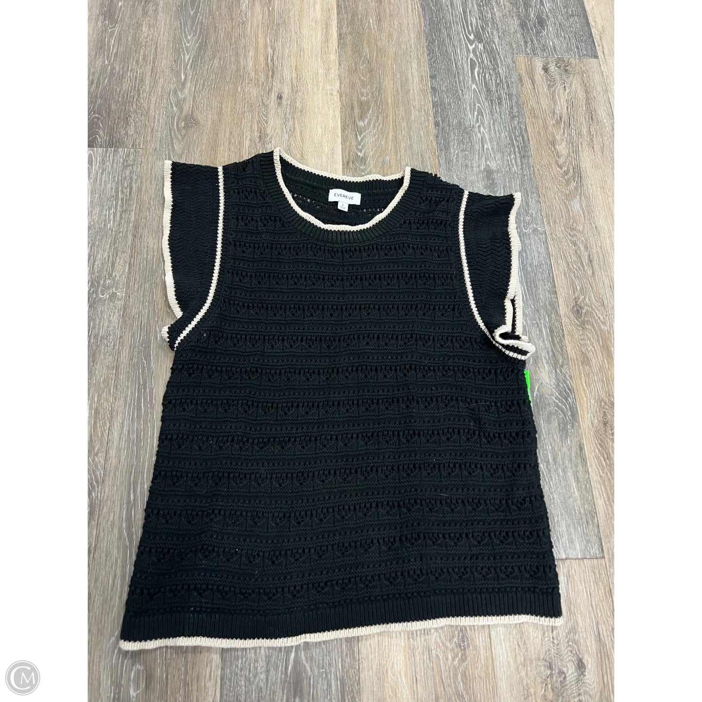 Sweater Short Sleeve By Evereve In Black, Size: L
