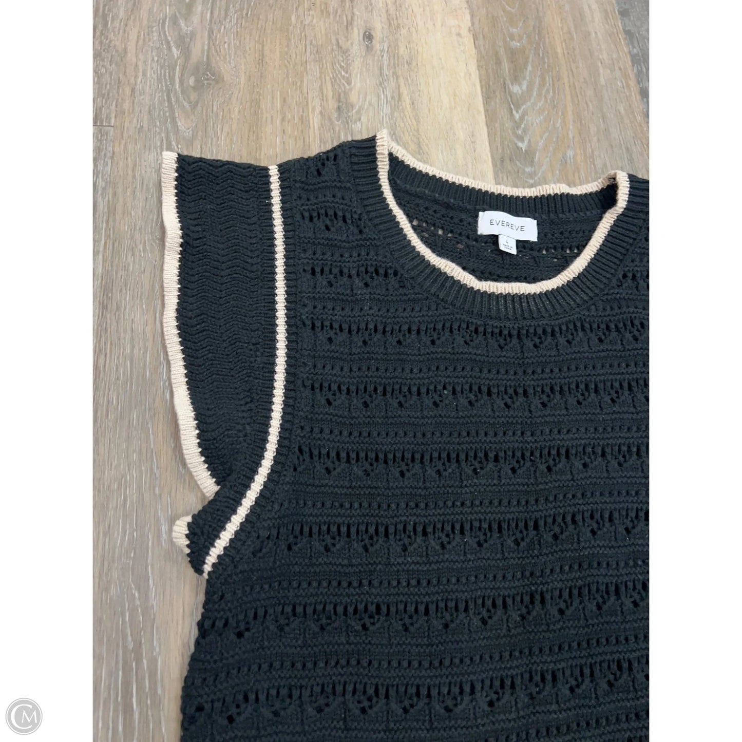 Sweater Short Sleeve By Evereve In Black, Size: L
