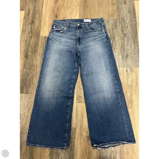 Jeans Cropped By Adriano Goldschmied In Blue Denim, Size: 8