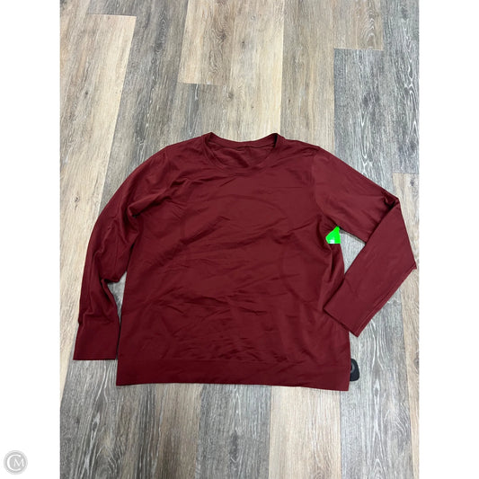 Athletic Top Long Sleeve Crewneck By Lululemon In Red, Size: 12
