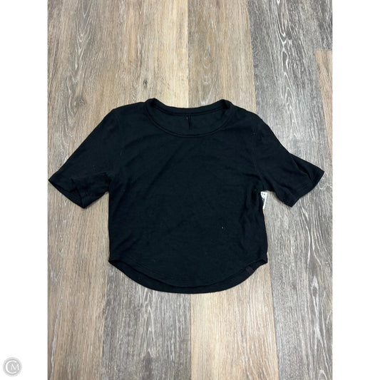 Athletic Top Short Sleeve By Lululemon In Black, Size: 4