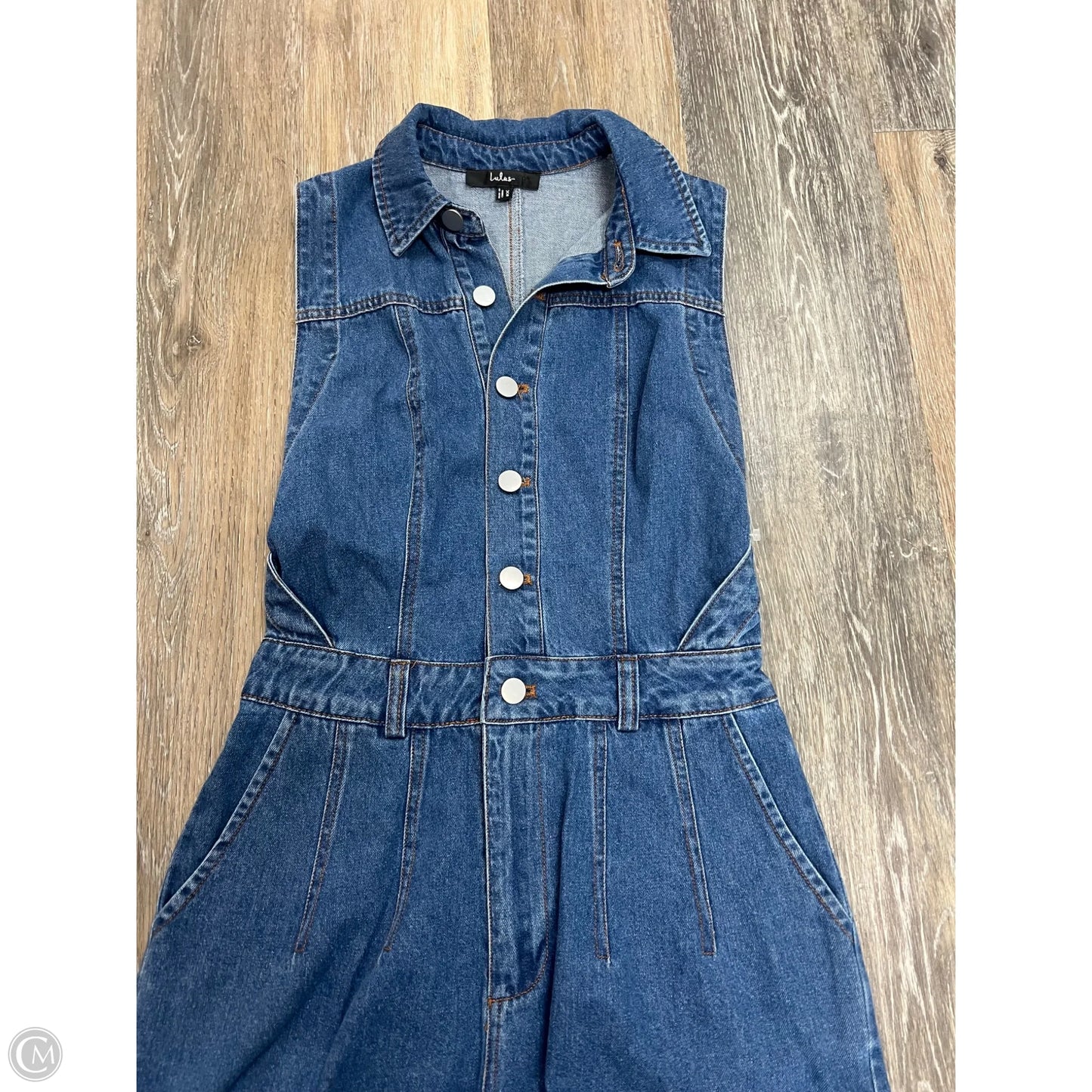 Romper By Lulus In Blue Denim, Size: Xs