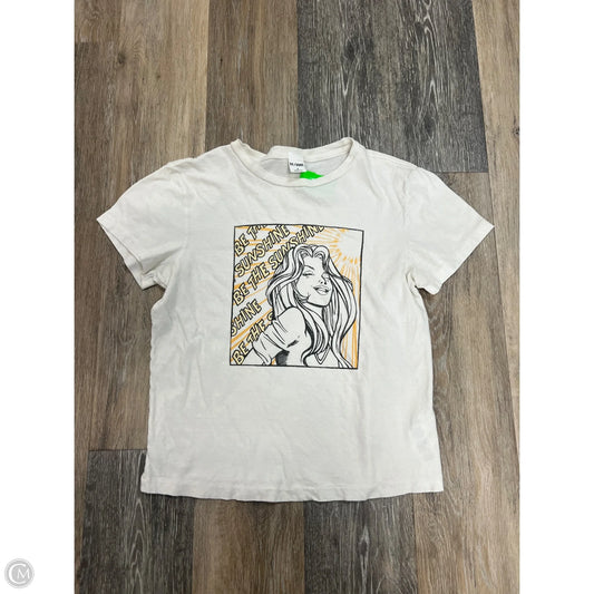 Top Short Sleeve By Re/Done In Cream, Size: S