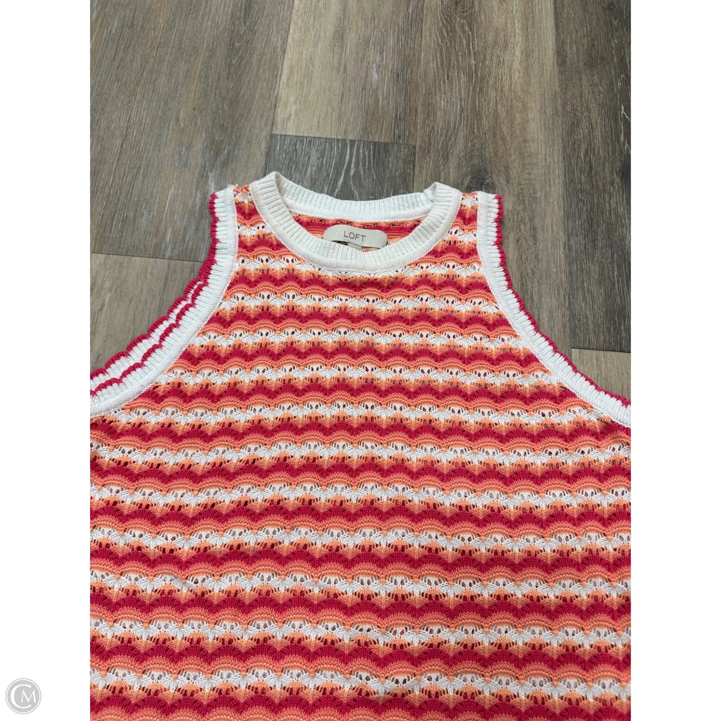 Top Sleeveless By Loft In Orange & Pink, Size: Xl