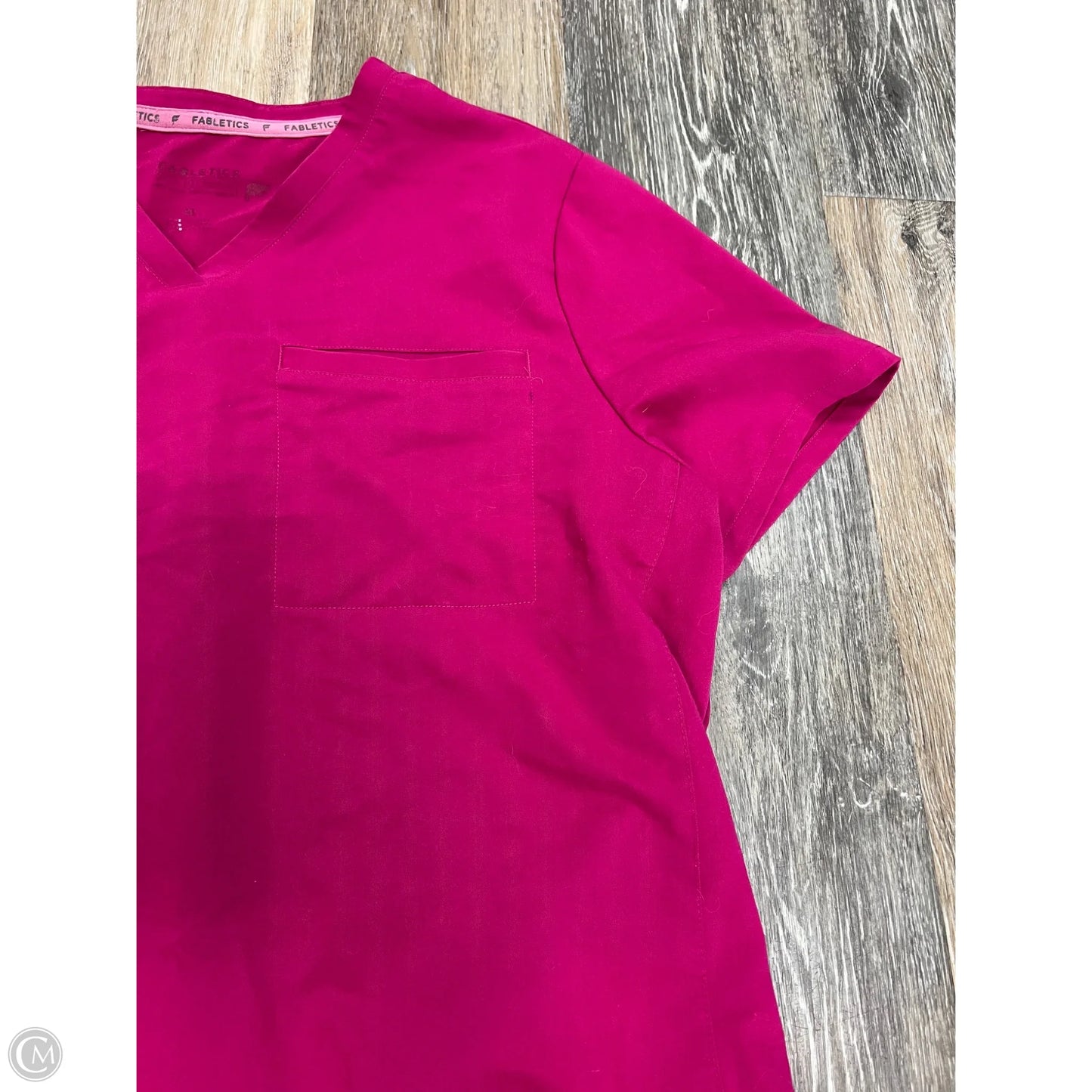 Scrub Top Short Sleeve By Fabletics In Pink, Size: Xl