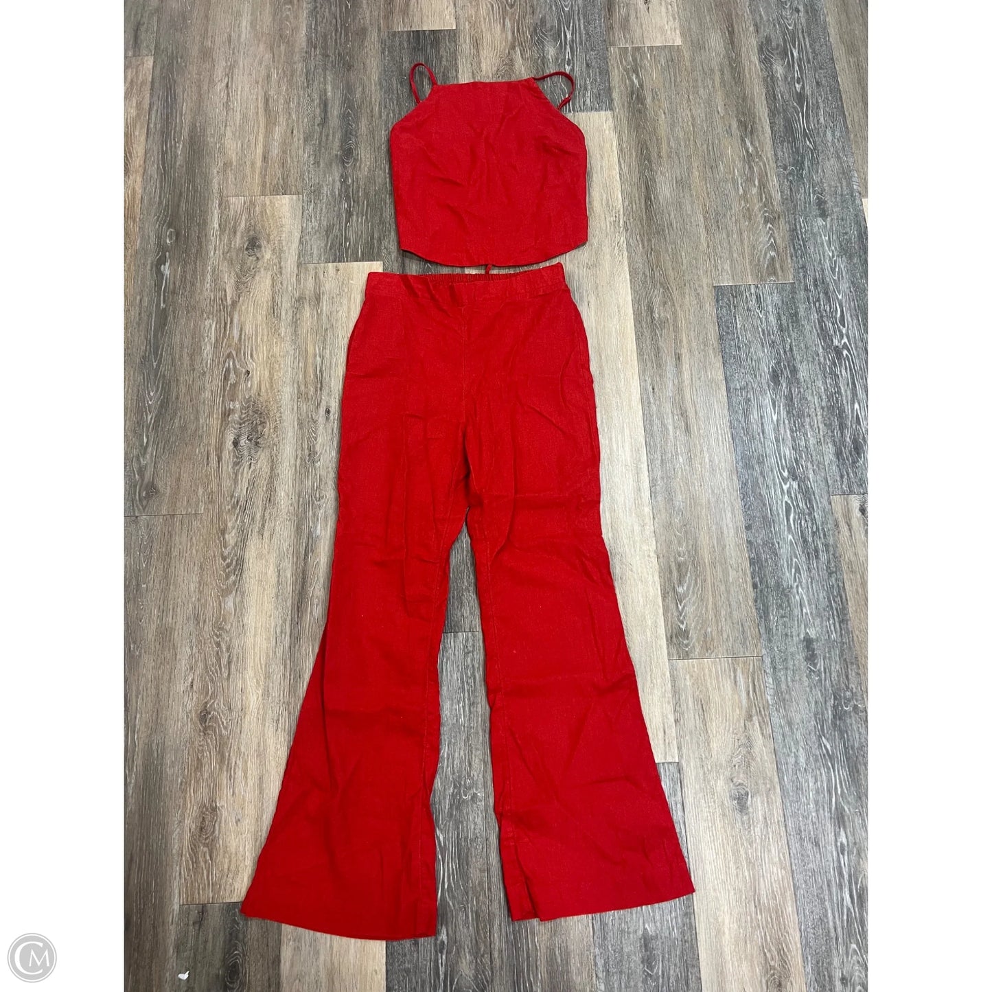 Pants Set 2pc Linen By Free People In Red, Size: M