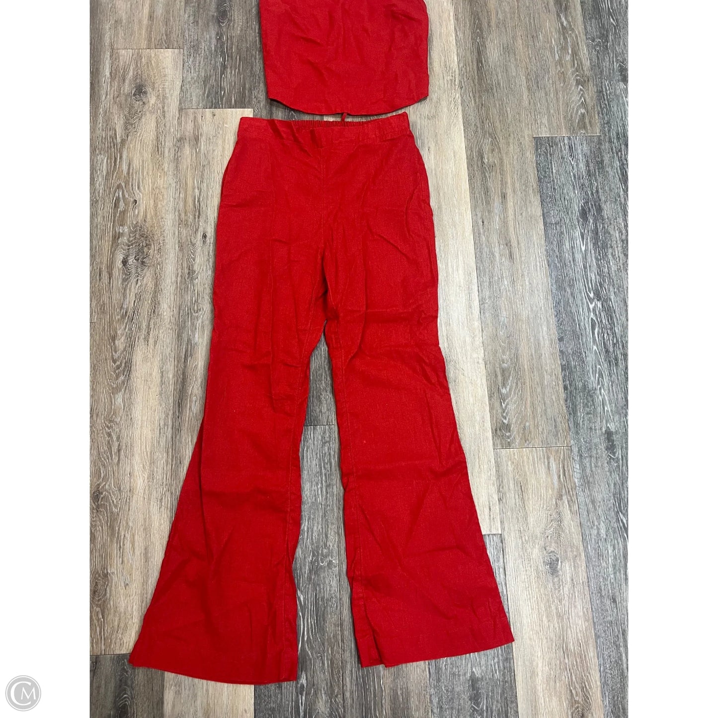 Pants Set 2pc Linen By Free People In Red, Size: M
