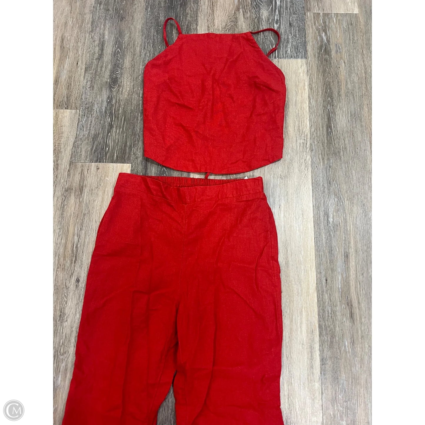 Pants Set 2pc Linen By Free People In Red, Size: M