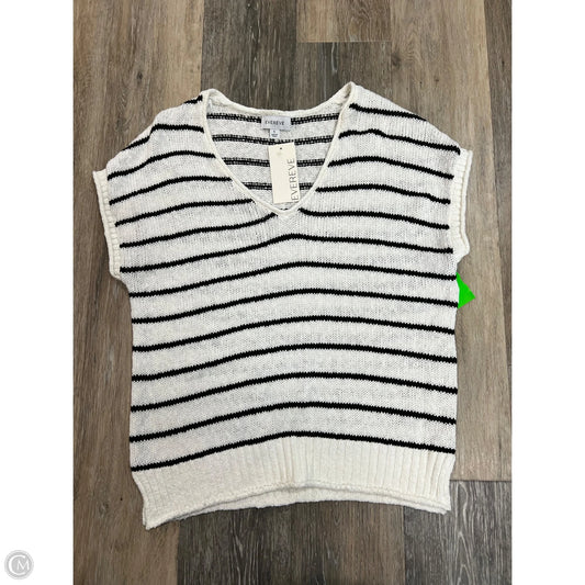 Sweater Short Sleeve By Evereve In Striped Pattern, Size: S