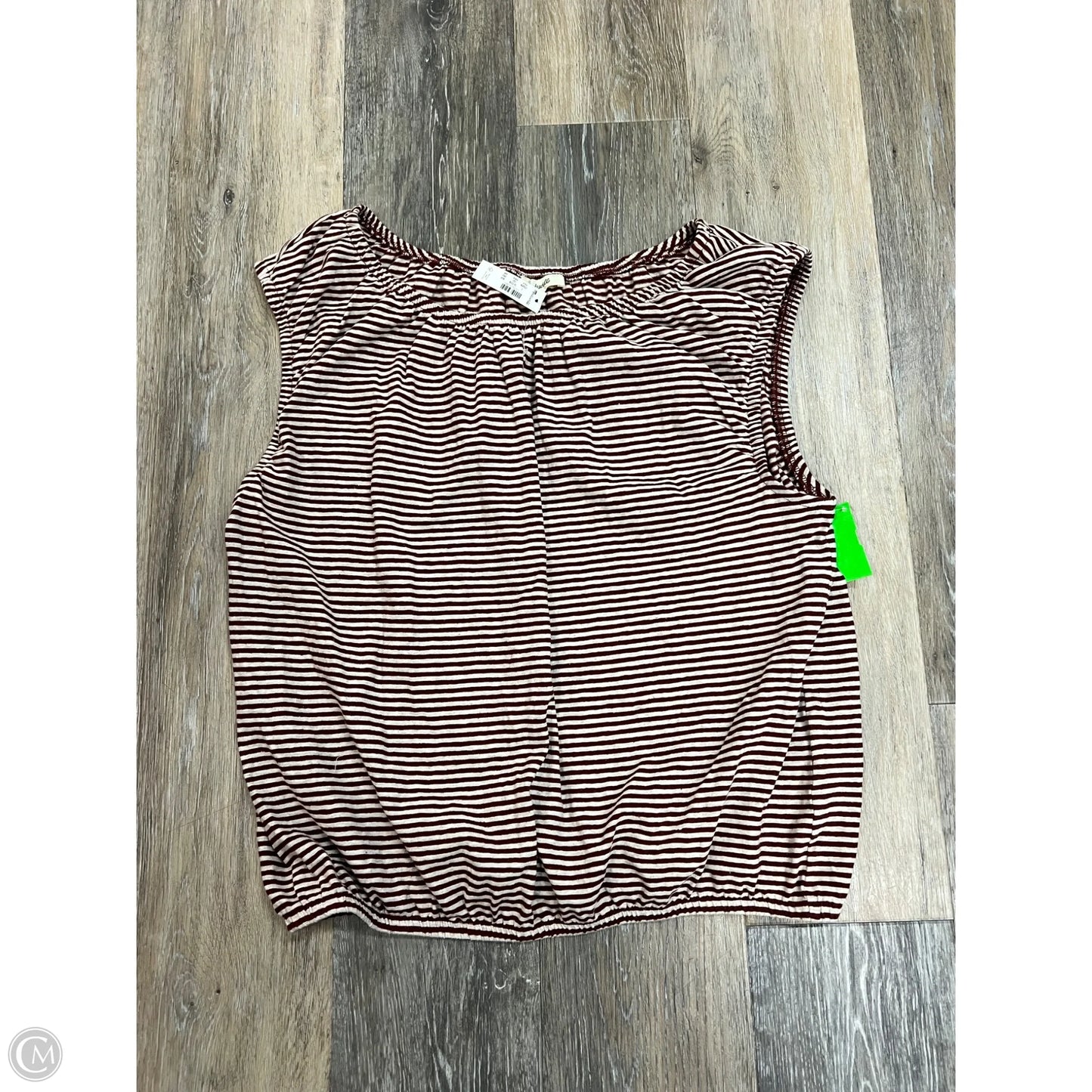 Top Short Sleeve By Madewell In Striped Pattern, Size: L