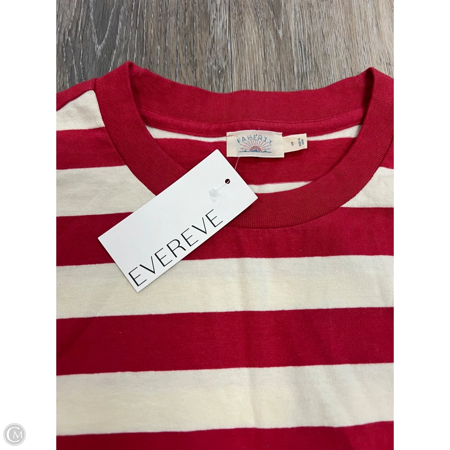Top Short Sleeve By Faherty In Striped Pattern, Size: S