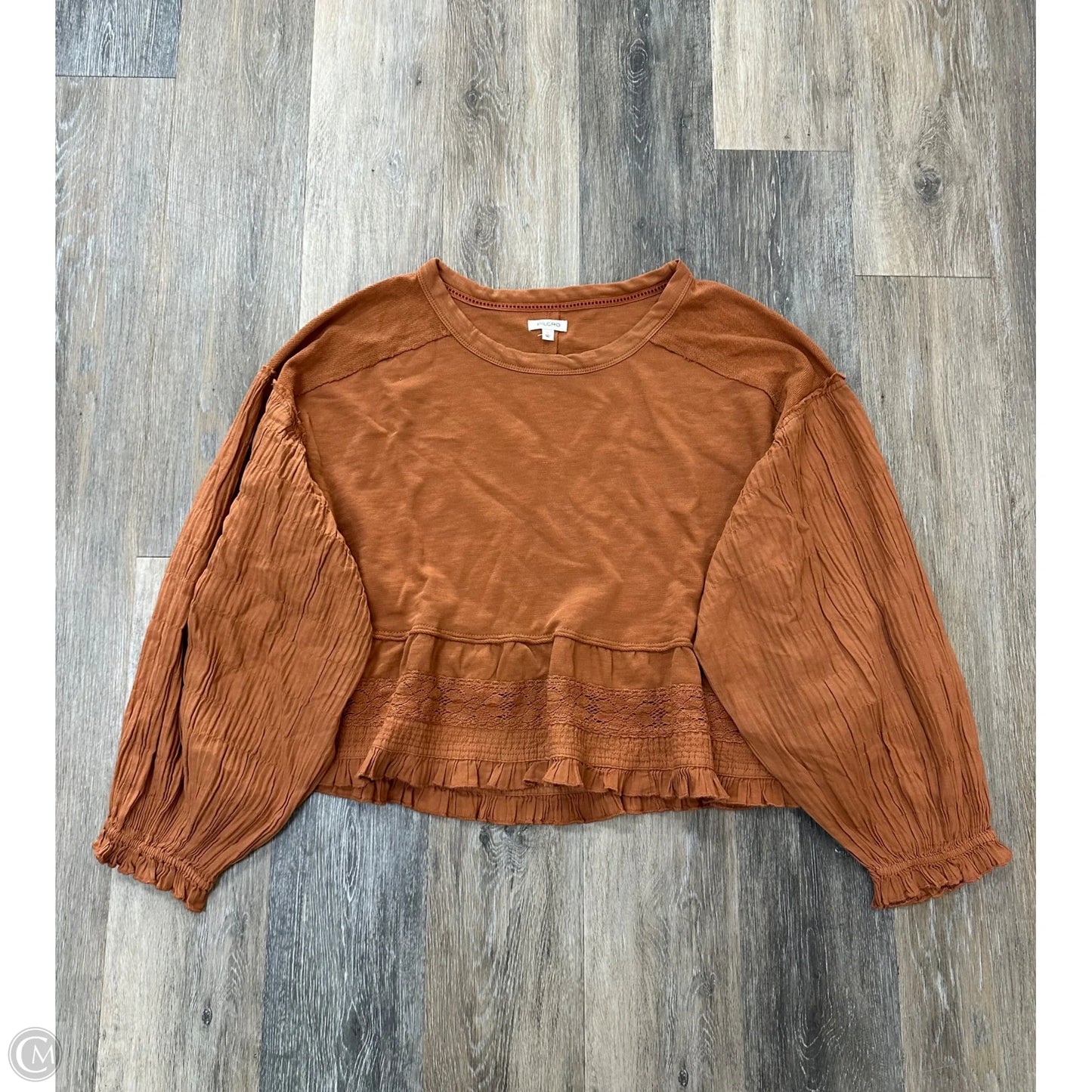 Top Long Sleeve By Pilcro In Orange, Size: L