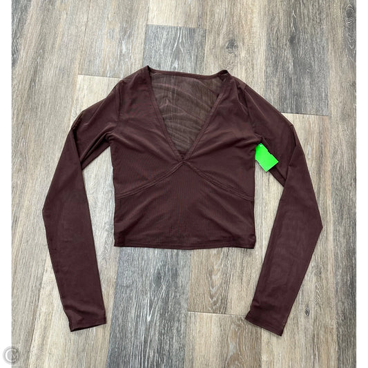 Top Long Sleeve By Abercrombie And Fitch In Brown, Size: Xs