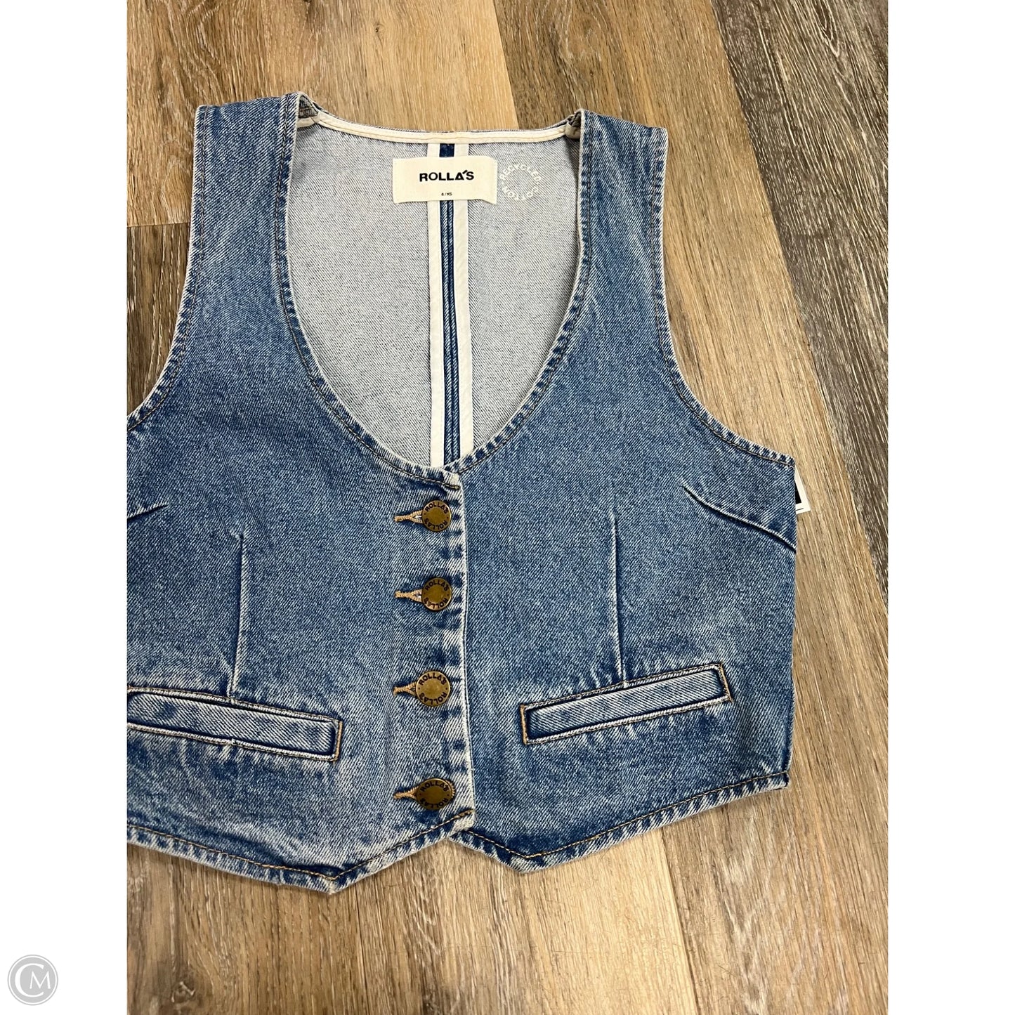 Vest Other By Rollas In Blue Denim, Size: Xs