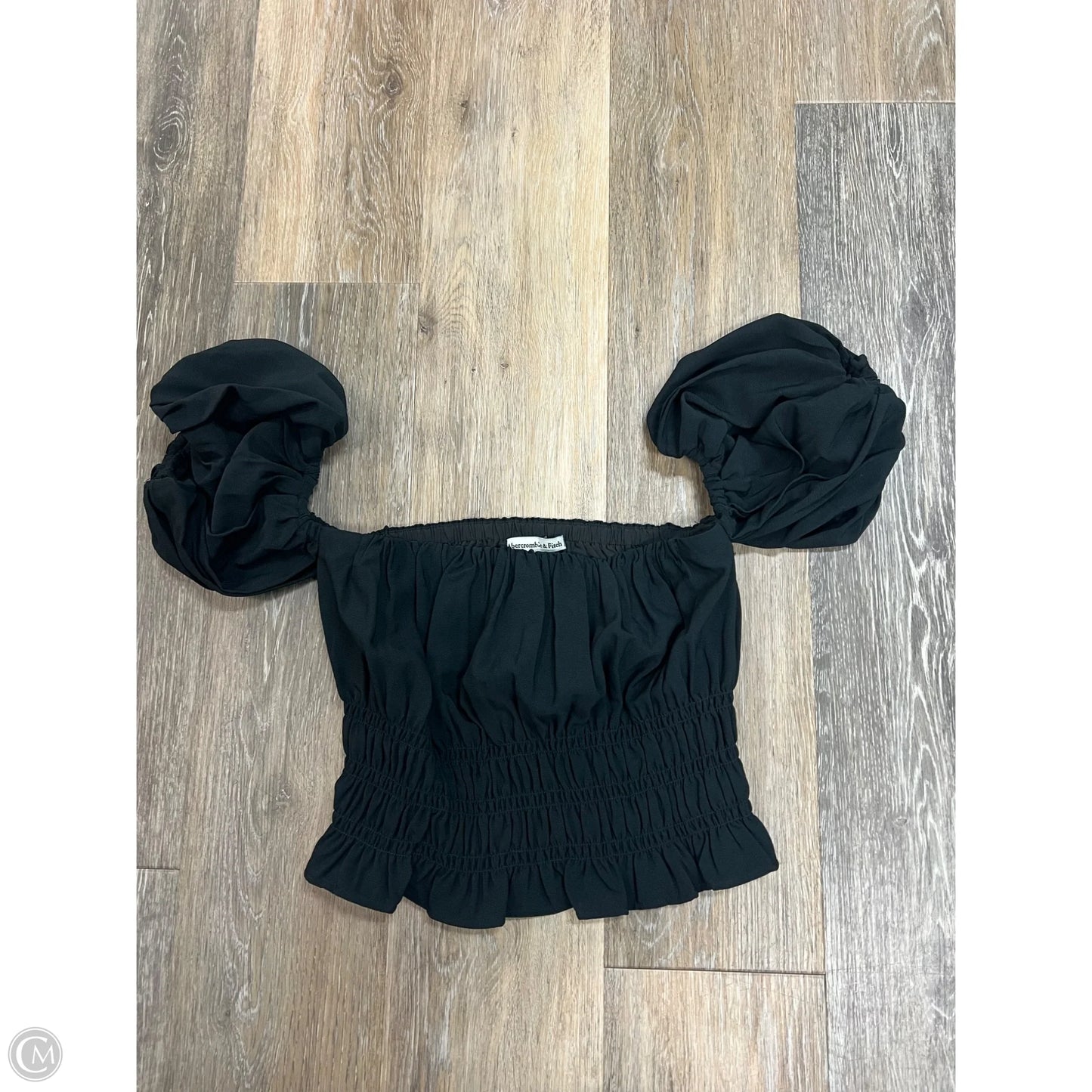 Blouse Short Sleeve By Abercrombie And Fitch In Black, Size: S