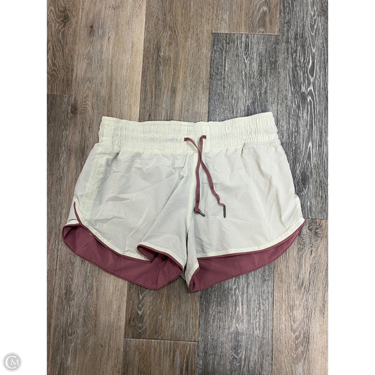 Athletic Shorts By Lululemon In Cream & Pink, Size: 8