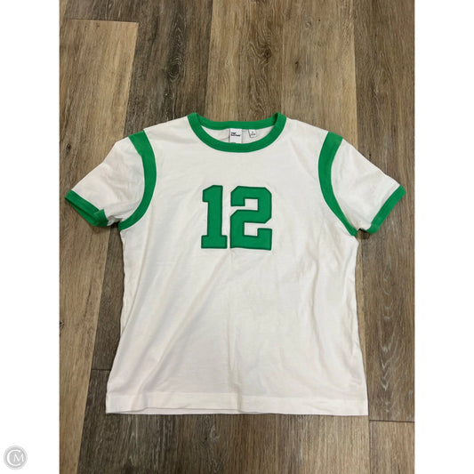 Top Short Sleeve By Tna In Green & White, Size: S