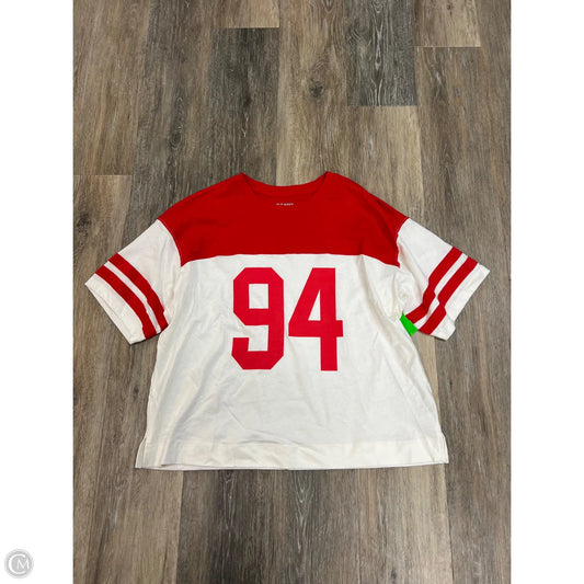 -Top Short Sleeve By Old Navy In Red & White, Size: M