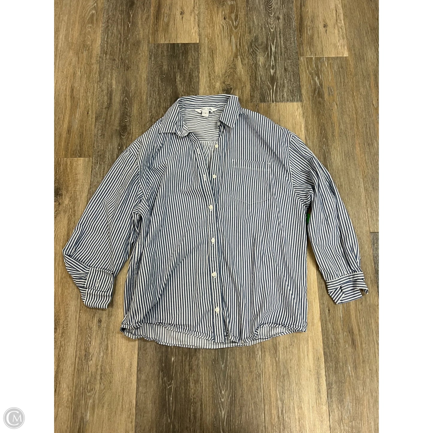 -Blouse Long Sleeve By Old Navy In Striped Pattern, Size: S