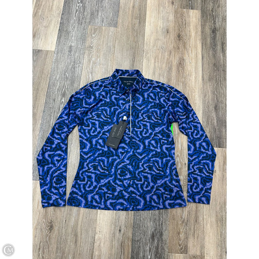 Athletic Top Long Sleeve Collar By Galvin Green In Blue, Size: M