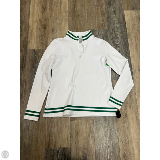 Athletic Top Long Sleeve Collar By Kyodan In Green & White, Size: M