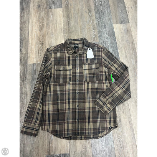 Blouse Long Sleeve By Prana In Plaid Pattern, Size: M (men’s)