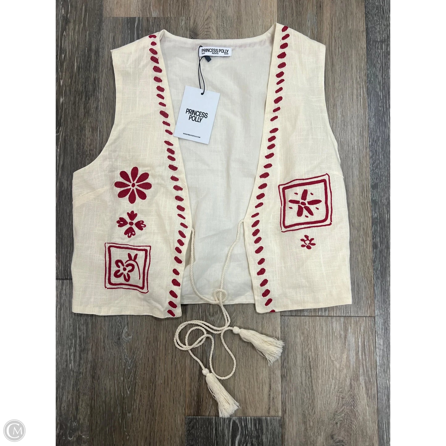 Top Sleeveless By Princess Polly In Cream, Size: 4