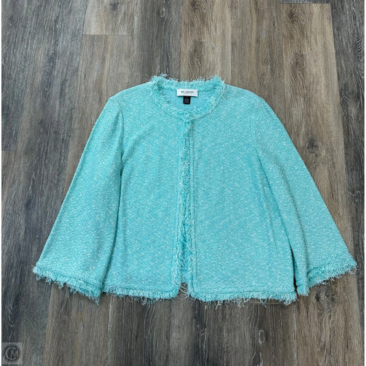 Sweater Cardigan Designer By St. John In Blue, Size: L