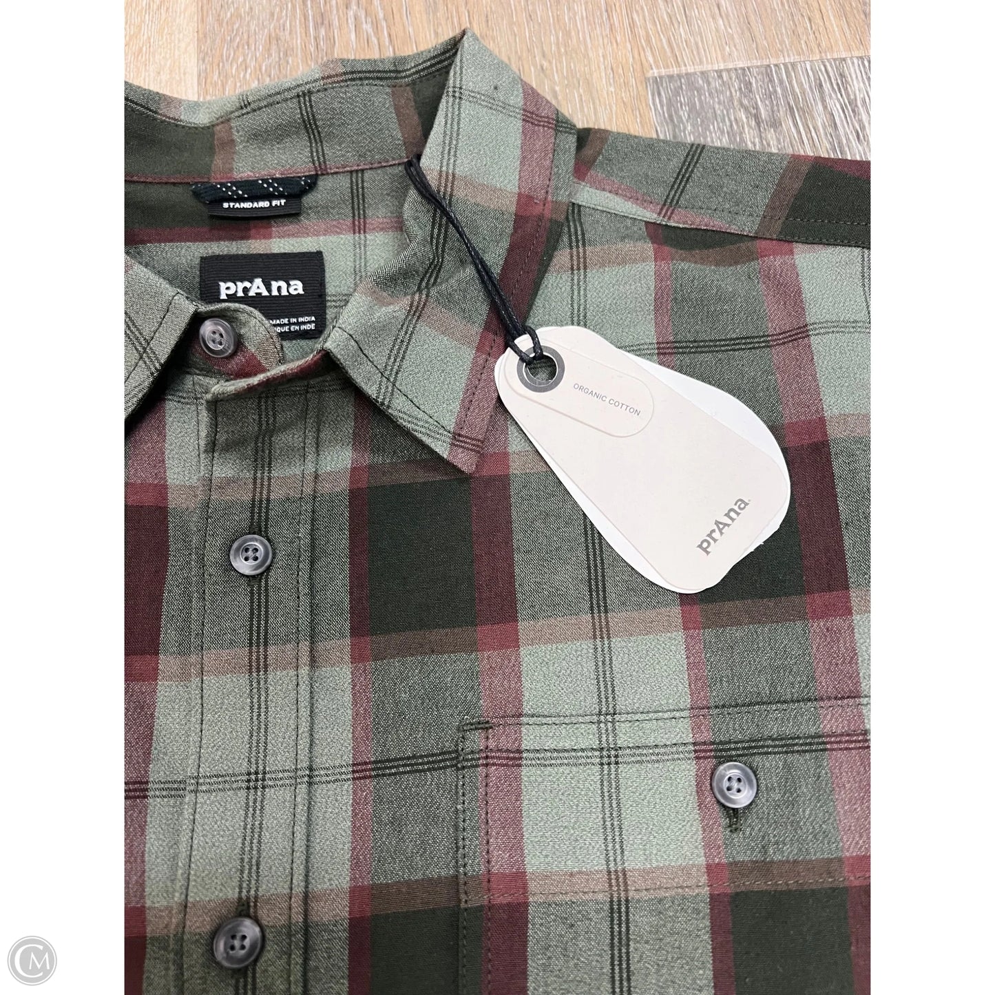 Blouse Long Sleeve By Prana In Plaid Pattern, Size: M (men’s)