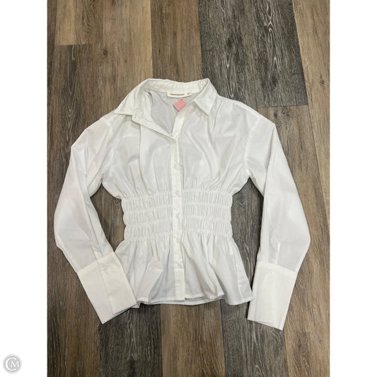Blouse Long Sleeve By Bronzesnake In White, Size: S