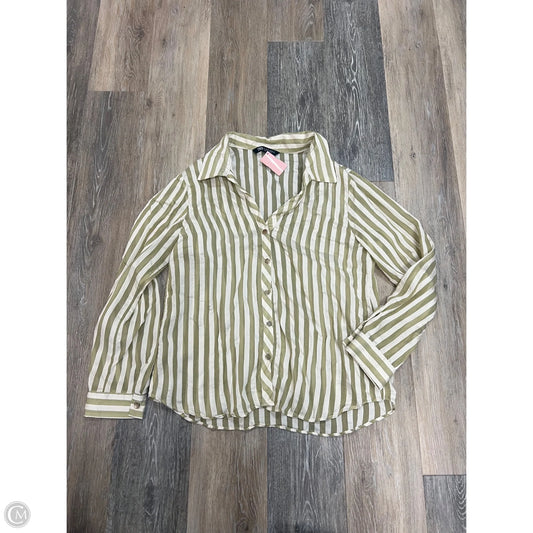 Blouse Long Sleeve By Zara In Striped Pattern, Size: S