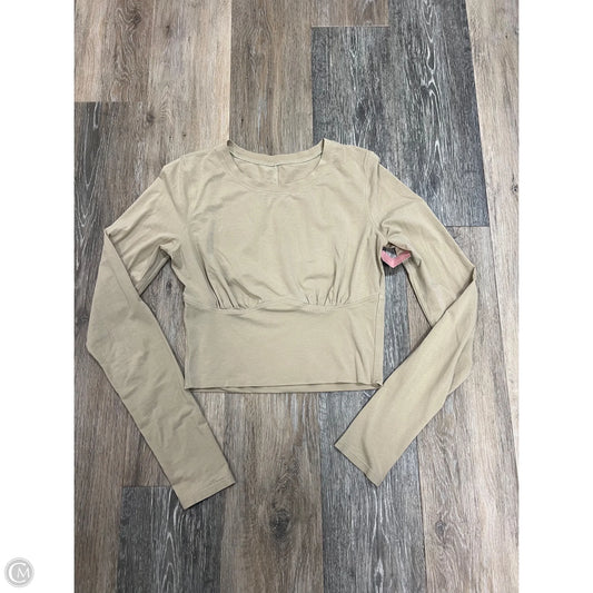 Athletic Top Long Sleeve Crewneck By Lululemon In Tan, Size: S/M