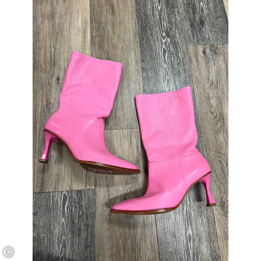 Boots Mid-calf Heels By VICENZA In Pink, Size: 7