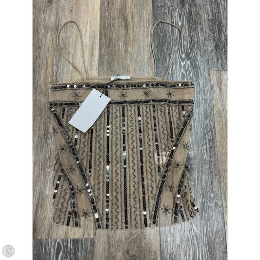 Top Sleeveless By Zara In Tan, Size: S