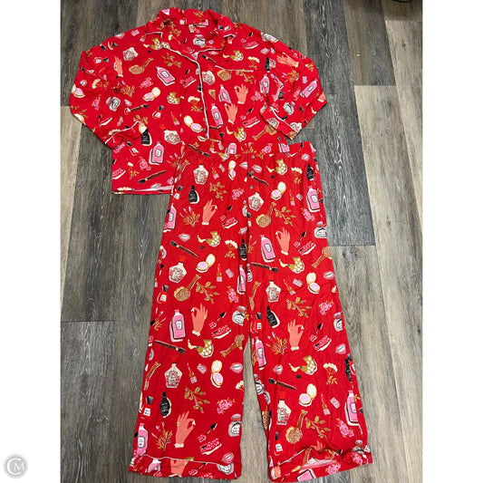 Pajamas 2pc By Anthropologie In Red, Size: L