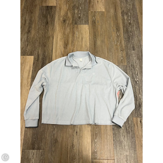 Athletic Top Long Sleeve Collar By Lululemon In Blue, Size: S