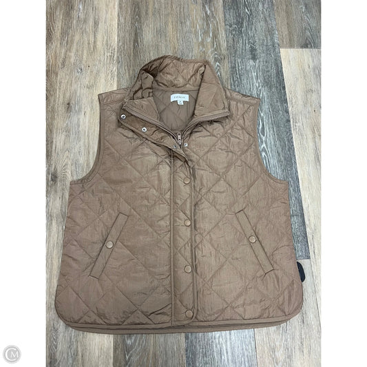 Vest Puffer & Quilted By Evereve In Taupe, Size: M