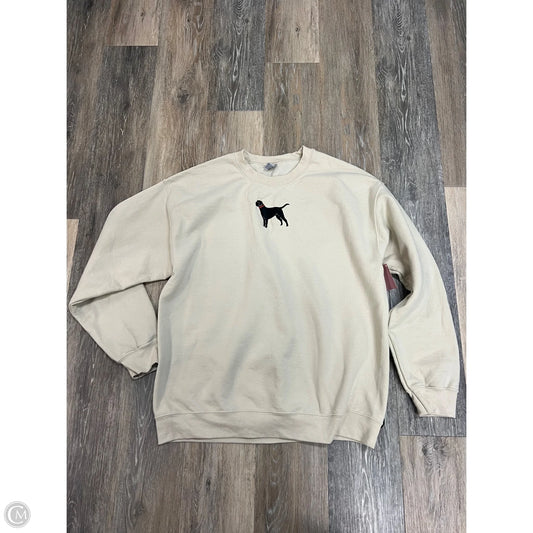 Sweatshirt Crewneck By Gildan In Tan, Size: M