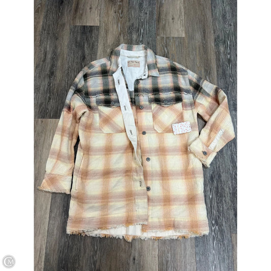 Jacket Shirt By Free People In Plaid Pattern, Size: M