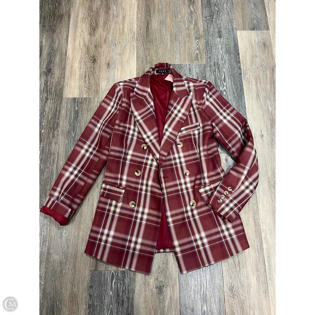 Blazer By Fore In Plaid Pattern, Size: S