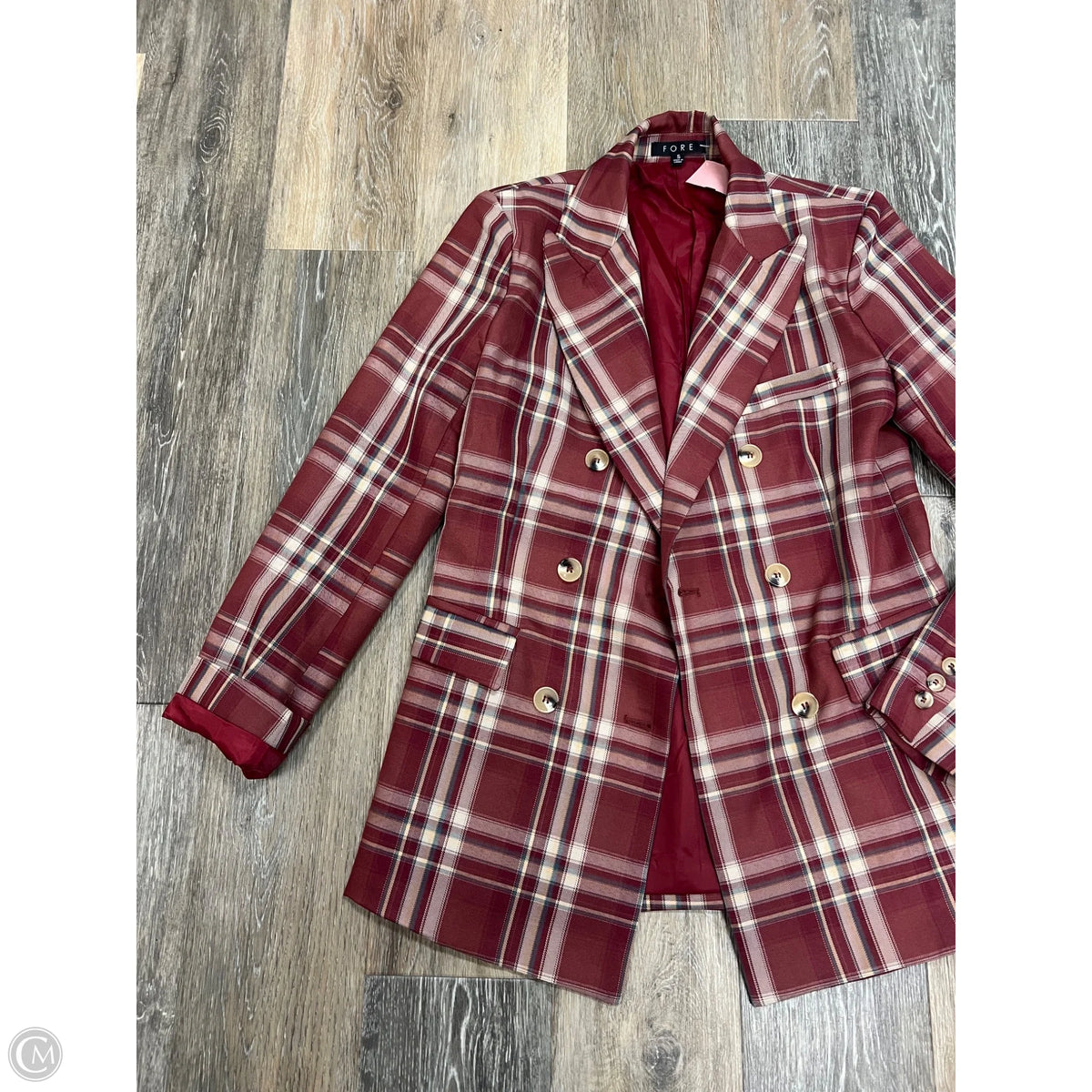 Blazer By Fore In Plaid Pattern, Size: S