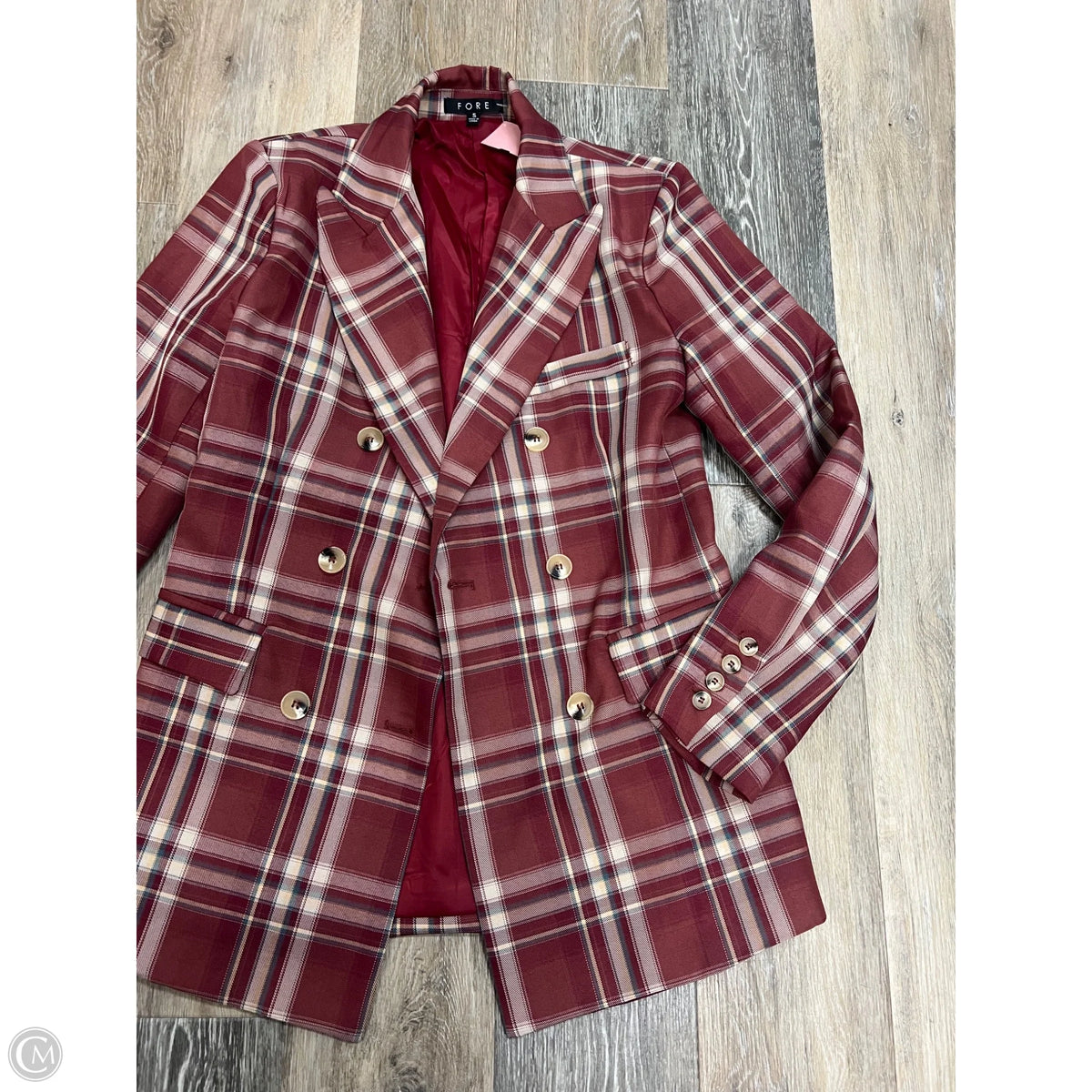Blazer By Fore In Plaid Pattern, Size: S