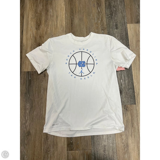 Athletic Top Short Sleeve By Nike Apparel In White, Size: L